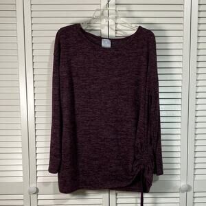 Sunday Purple Round Neck Long Sleeve Tunic Shirt XL